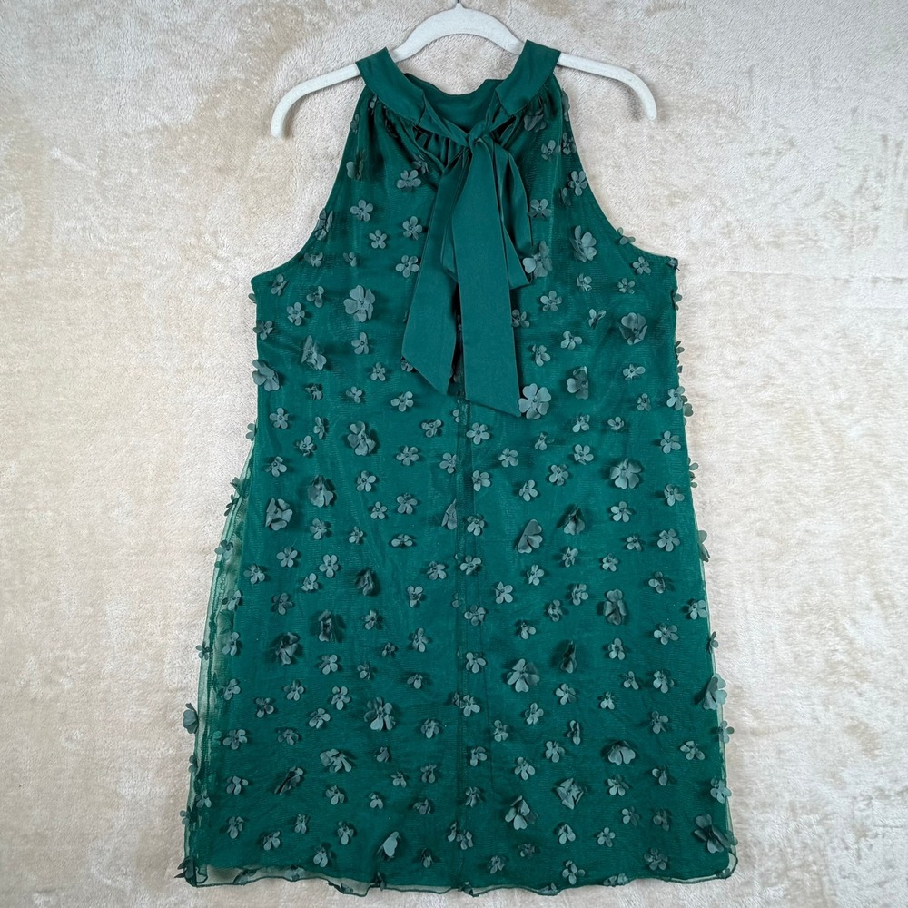 Vimpunec L Green Tulle Floral Applique Halter‎ Neck Dress St Patty's Day Party - Picture 2 of 12